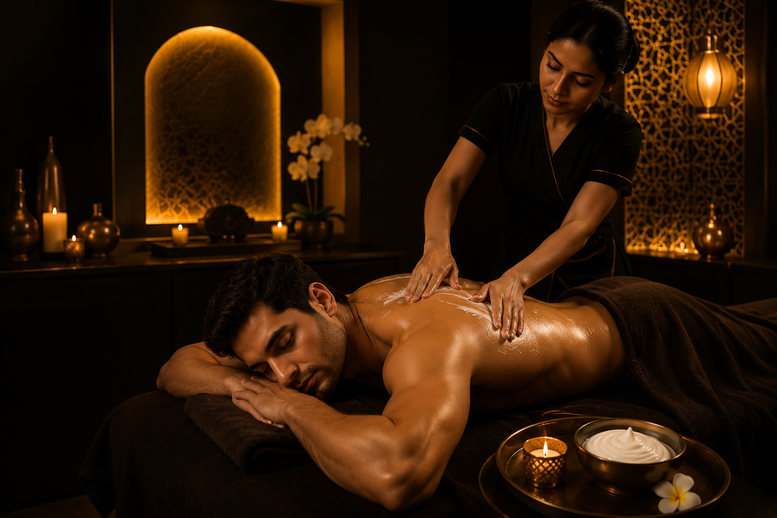Cream Massage relaxation therapy at Mango Spa